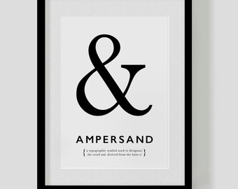 AMPERSAND poster print – & – custom colours – designer print – typographic poster – FREE SHIPPING