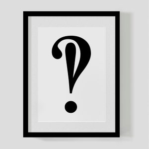 INTERROBANG poster print – ?! – custom colours – designer print – punctuation poster – geek hipster gift  — Free Worldwide Shipping