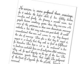 Justice Kennedy Love Wins Quote Marriage Equality Print | LGBT Wedding Gift