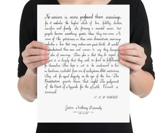 Marriage Equality Quote Print - LGBTQ Wedding Gift, Justice Kennedy