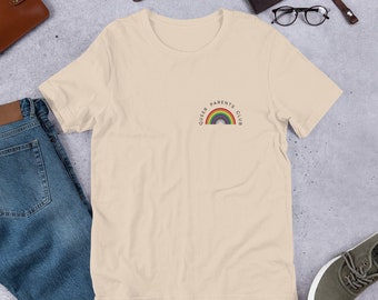 Queer Parents Club T-Shirt – Progress Pride Rainbow LGBT Gift