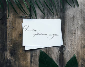 Wife & Wife Wedding Card: Hand Lettered Calligraphy