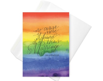 Rainbow Wedding Card | Marriage Equality Quote, Queer Celebration