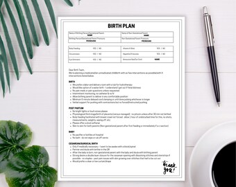LGBTQIA+ Inclusive Birth Plan Template | Pronoun Options (Digital Download)