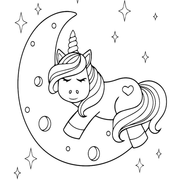 50 pages printable unicorn coloring pages pdf etsy