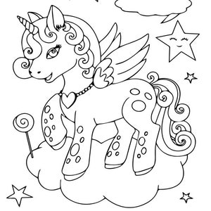 50 pages printable Unicorn Coloring pages PDF