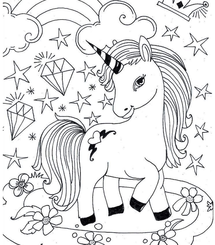 50 Pages Printable Unicorn Coloring Pages PDF - Etsy