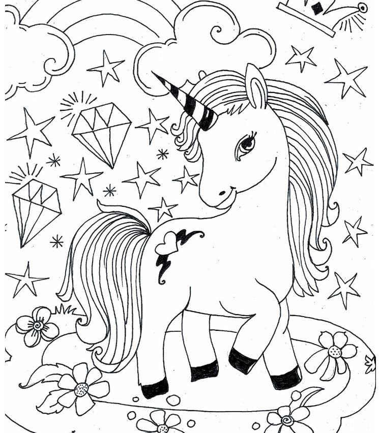 Unicorn Coloring Pages - 50 Printable Sheets - Easy Peasy and Fun