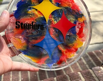 Handmade Steelers Resin Rolling Tray: Pittsburgh Sports Decor
