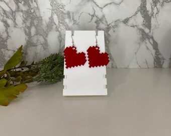 Pixel Heart Earrings 16 Bit, Heart Earrings, Kawaii Earrings, Anime Earrings