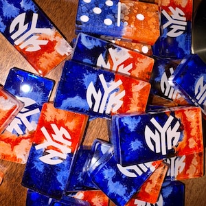 Sports Team Dominoes: Handmade Epoxy Resin Set New York Knicks