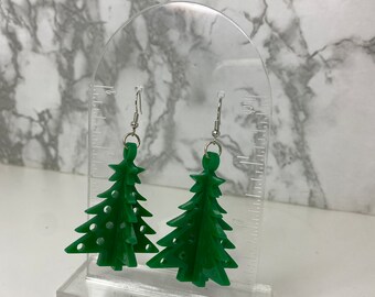 Christmas Tree Earrings, Holiday Earrings, Christmas Earrings, Christmas Earrings, 3D Tree Earrings