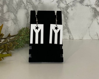 Puerto Rico Flag Earrings: Black Resistance PR Pride, PR Earrings