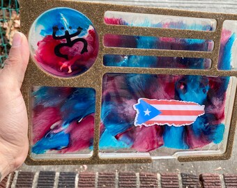 Puerto Rico Rolling Tray, Rolling Tray, Compartment Rolling Tray, Rolling Tray with Compartments