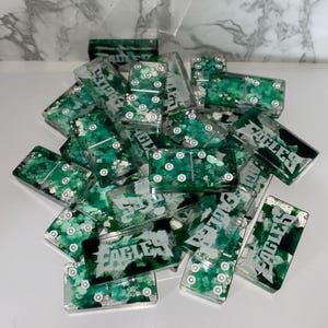 Sports Team Dominoes: Handmade Epoxy Resin Set Philadelphia Eagles