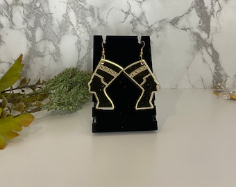Nefertiti Earrings, Pan African Earrings, Afrocentric Earrings, Juneteenth Earrings, Mirror Earrings, Beyoncé Earrings