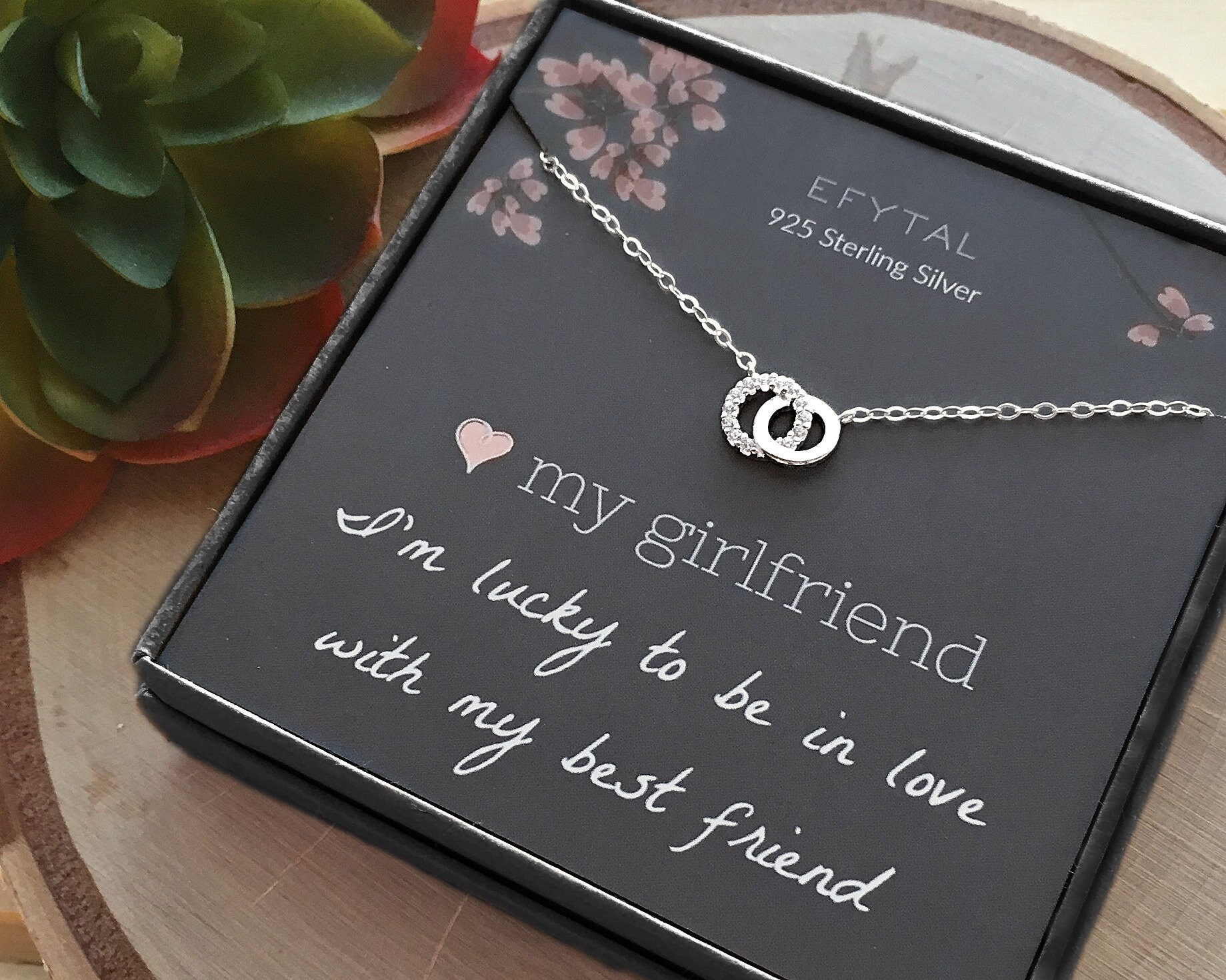 Girlfriend Gifts, Girlfriend Birthday Gift Ideas, Sterling Silver 925  Interlocking Circles Necklace, Anniversary / Valentines Day Present 94 -   Denmark