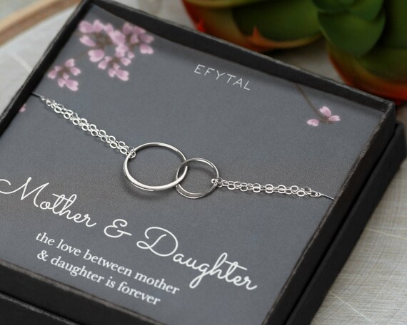 Gifts for Mom From Daughter EFYTAL 925 Sterling Silver 2 Ring