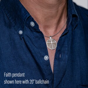 Cross Necklace for Men, EFYTAL 925 Sterling Silver Crucifix Pendant, Husband Gifts, Christian Sympathy Gift for Dad, Son, Nephew LFTH-207 image 2