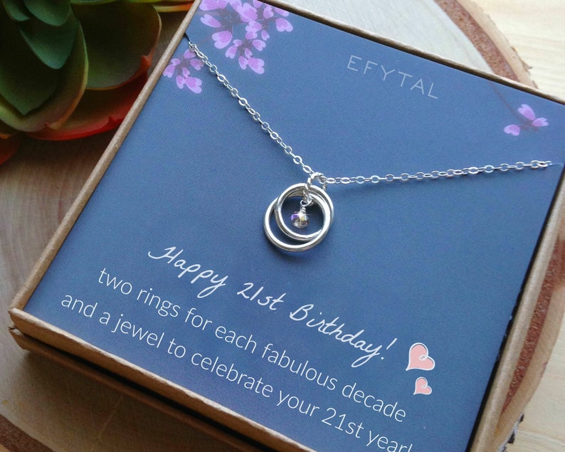 21st Birthday Gifts for Her Sterling Silver 21 Year Old Etsy