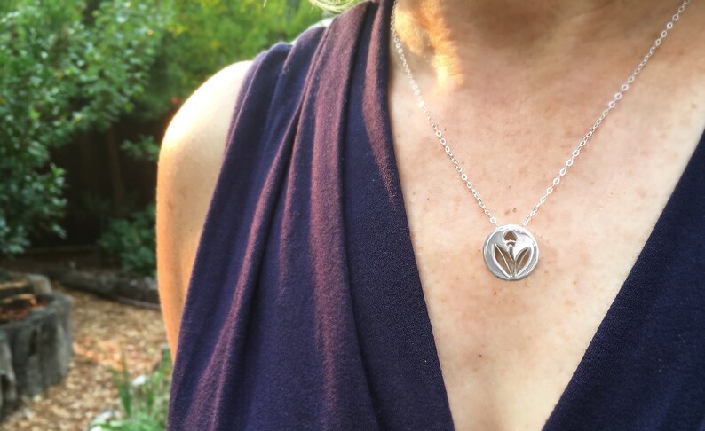 Flower Nature Themed 402 925 Sterling Silver Floral Sage Necklace Recovery Gifts for Women Good Luck Necklace Get Well Gift for Her