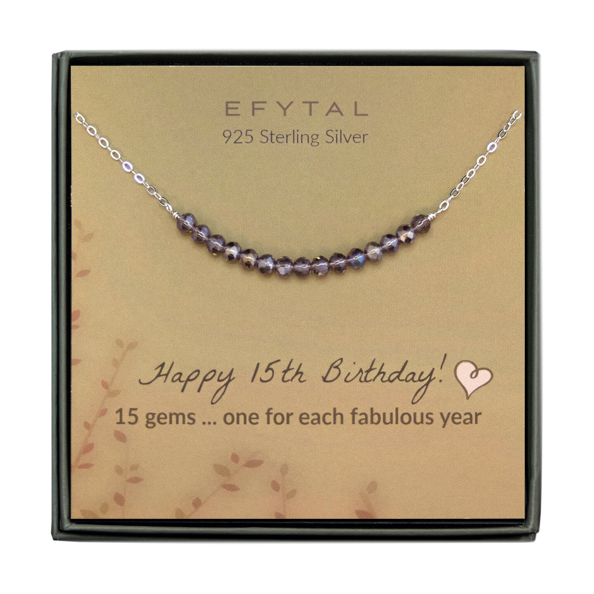 EFYTAL Valentines Day Gifts for Her, Sterling Silver CZ Rings Necklace for Women, Birthday Gifts for Girlfriend, Romantic Valentines Gift for Wife