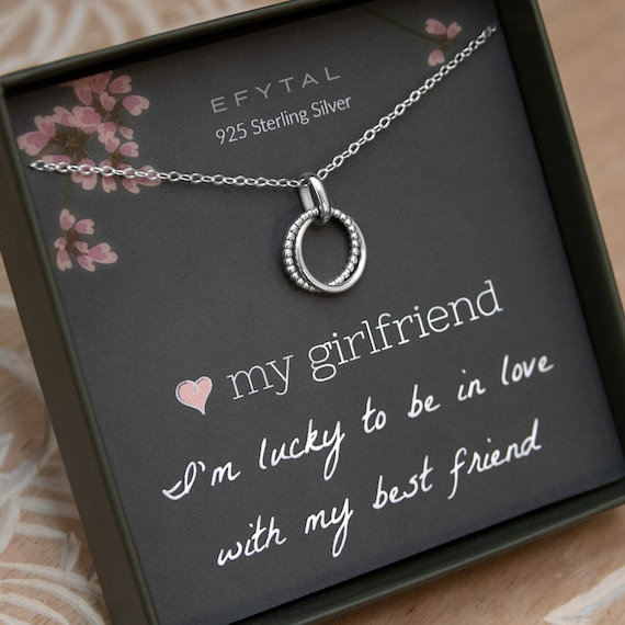 Girlfriend Gifts, Girlfriend Birthday Gift Ideas, Sterling Silver 925  Interlocking Circles Necklace, Anniversary / Valentines Day Present 94 -   Israel
