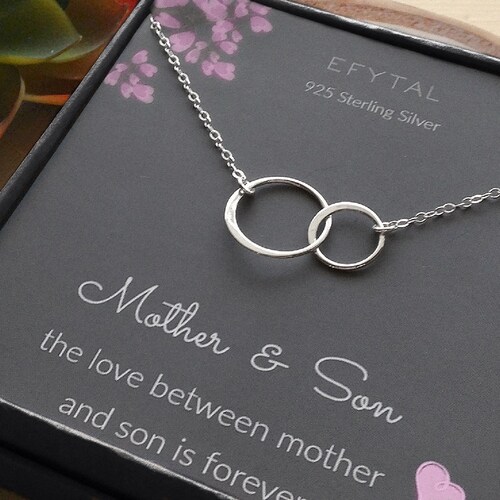 Mother Son Necklace 925 Sterling Silver 
