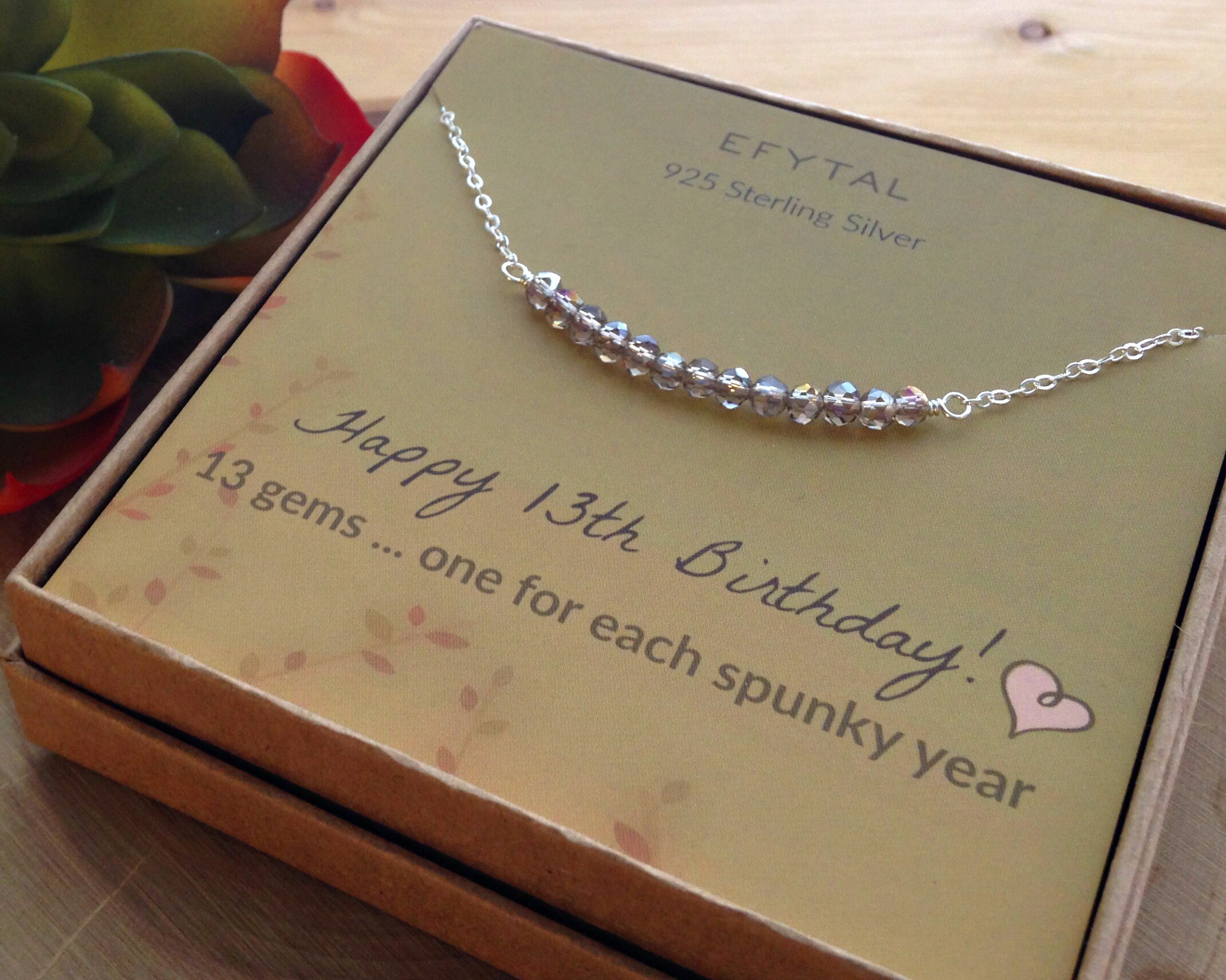 13th Birthday Gifts for Girls Sterling Silver Necklace 13 ...
