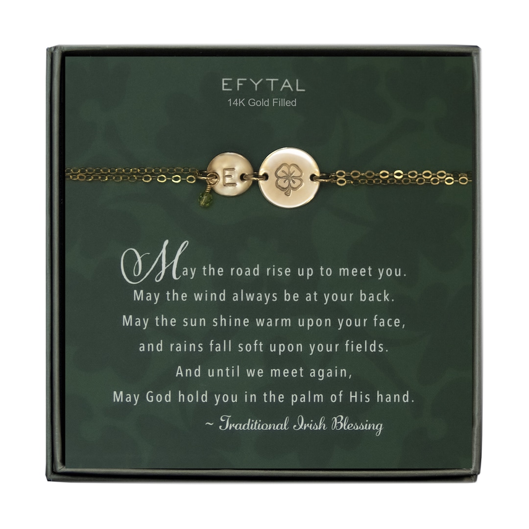 St. Patrick's Day Gift for Her, Irish Blessing Poem & Lucky Charm