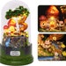 DIY wooden dollhouse miniature Rotating music Box movement Kit set plus dust proof fairy garden diary gift for teen 