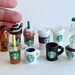 1:6 12pcs set Starbucks coffee to-go cups mug bottle classic handmade Frappuccino® Blended Beverages drink with resin water bottles 