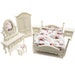 Miniature Furniture Accessories 1:12 Dollhouse, Miniature Bed Wardrobe Desk&Dressing Table Bedside Table Wooden Dollhouse Bedroom Set
