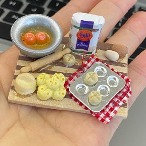 Dollhouse bakery cooking set doll house miniature baking flour