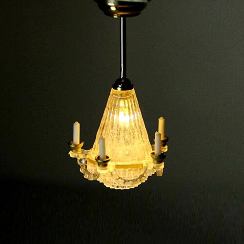 Chandelier 1.880/0 Ceiling Lamp Reutter Gold Crosshatch Dollhouse Miniature 
