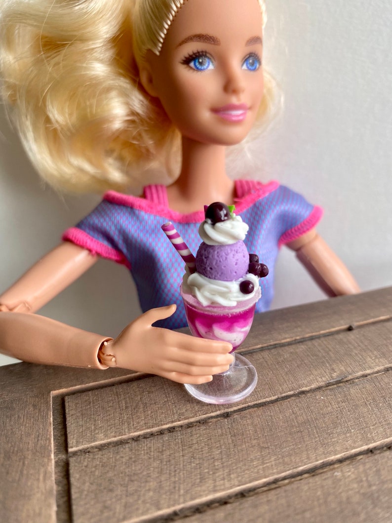 1:6 Barbie Doll Miniature Ice Cream Deluxe Cup With Fruit and - Etsy