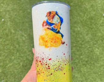 Beauty and the Beast Tumbler, Belle Tumbler, Disney Tumbler, Disneyland Tumbler