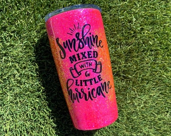 Sunshine mezclado con un pequeño vaso de huracán, vaso de mujer, vaso de brillo, vaso de cita