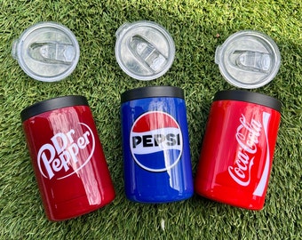 Pepsi, Coke, Dr. Pepper Can Cooler, Tumblers Soda Collection