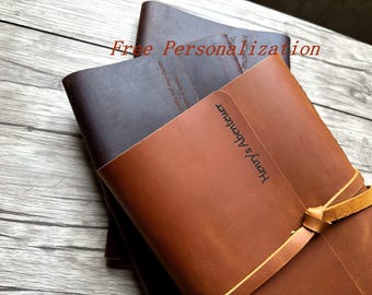 Personalized Leather Photo Album Scrapbook: Handmade Memory Book
