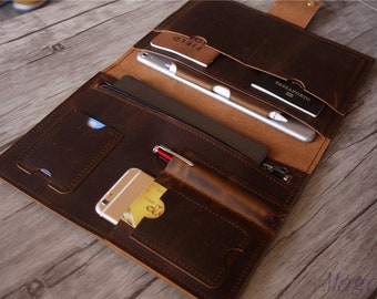 Personalized Leather Macbook Pro Case: Handmade Laptop Portfolio Sleeve