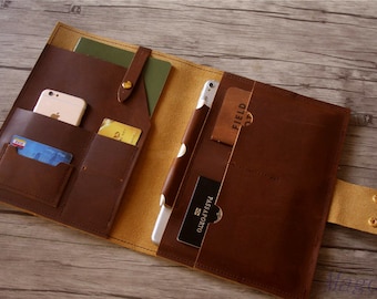 Personalized Leather MacBook Case: Handmade Laptop Sleeve