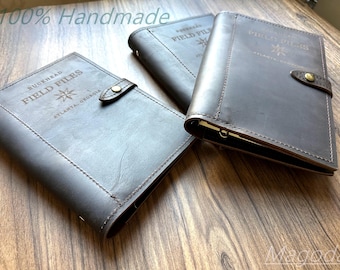 Personalized Leather Portfolio Binder Cover: A4 B5 Letter Folder Work Organizer Client Gifts