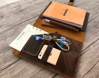 Leather Organizer Folder, Employee Gifts, Unique Business Gift ideas, Corporate Gifts, Custom Logo gifts for Client, Promotional Gift