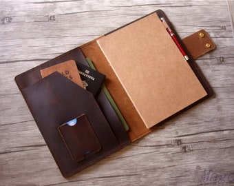 Personalized Leather Notebook Cover: Handmade A5 Moleskine Journal