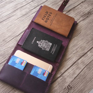 Notebook Hülle aus Leder, Feld Notizen Hülle, Moleskine Tasche Kompatibel Reisepass, Leder Organizer Portfolio, Reisetasche Geschenke Brieftasche