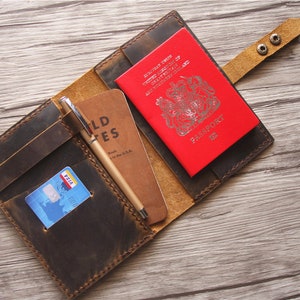 Personalized Leather Passport Wallet: Handmade Travel Organizer