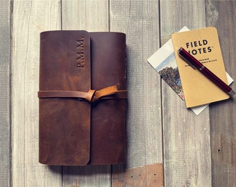 Personalized Leather Journal: Handmade Lined Notebook, Custom Sketchbook