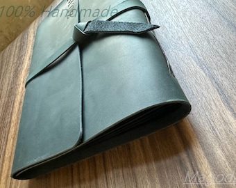 Blue Photo Album Personalized Leather Scrapbook: Baby Wedding Travel Family Thank You Gifts Book