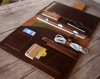 Engraved Leather MacBook Sleeve: Personalized Laptop Case